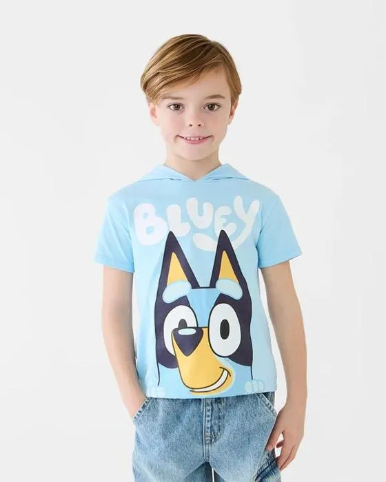T-shirt à capuche bleu de caractère licence