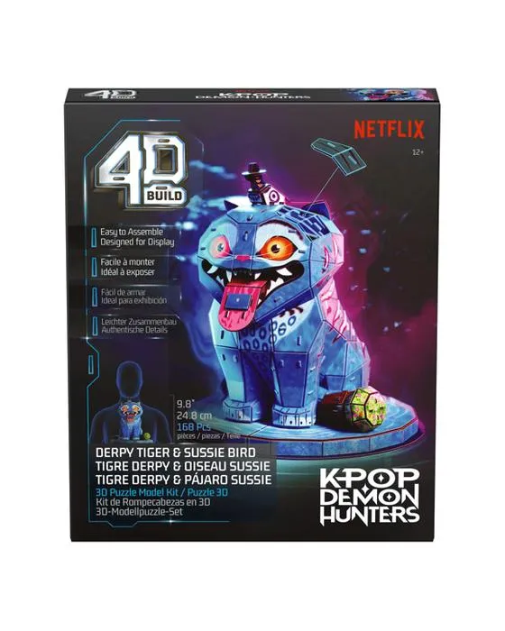 168 pièces KPop Demon Hunters 4D construire Derpy Tiger & Sussie Bird Puzzle 3D Kit de modèle