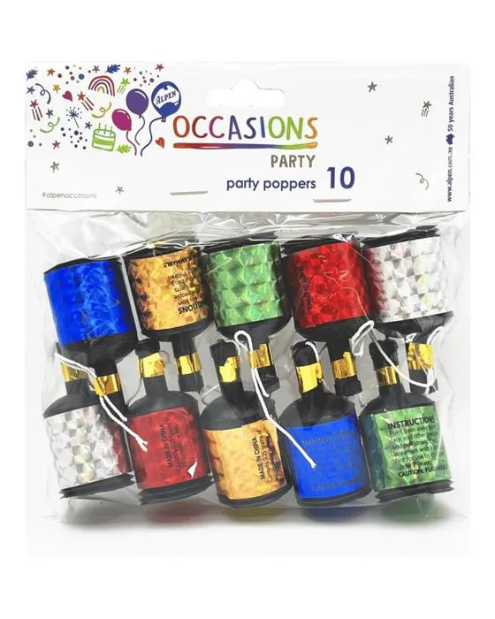 10 Pack Alpen Occasions Poppers de fête
