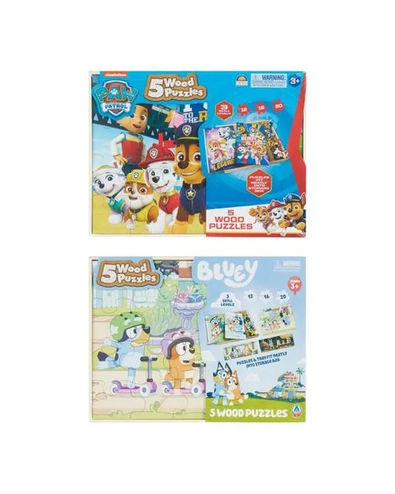 5 Puzzles en bois - Assortiment