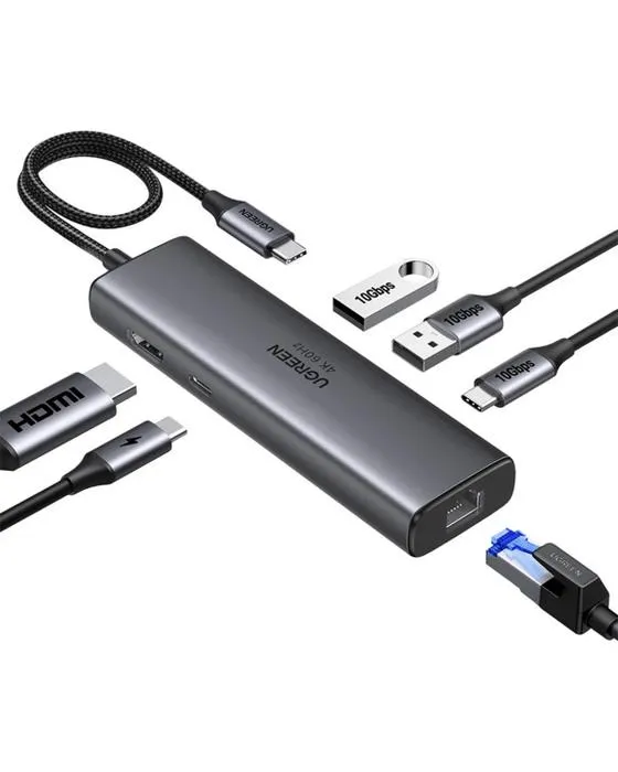 UGREEN 6-en-1 USB-C Hub Grey