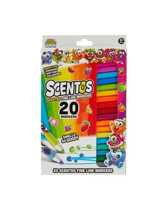 20 Marqueurs de ligne fine parfumés à Scentos Pack