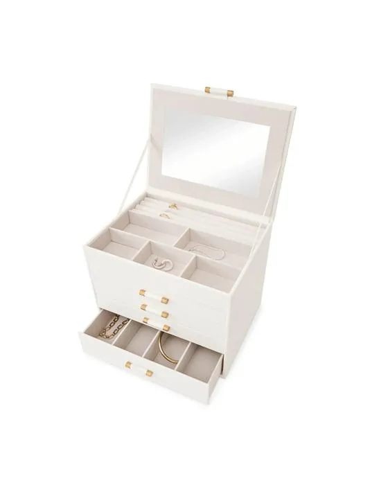 Boîte à bijoux 5 niveaux - Blanc laiteux