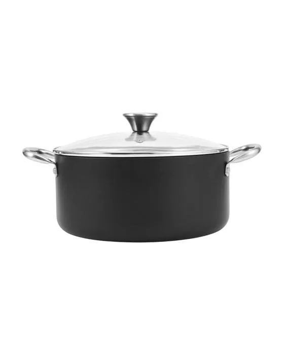 24cm Casserole à jauge lourde anodisée dure