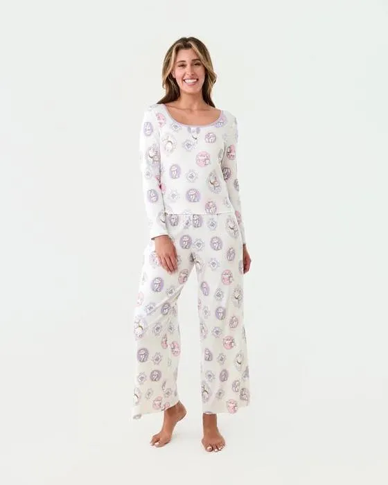 Licence Aristocats Henley Rib Top et Pantalons Pyjama Set