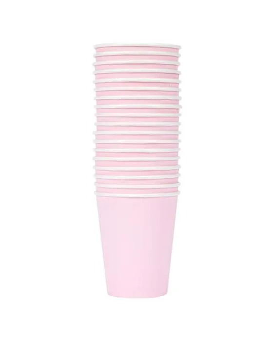 18 Packs de tasses en papier rose