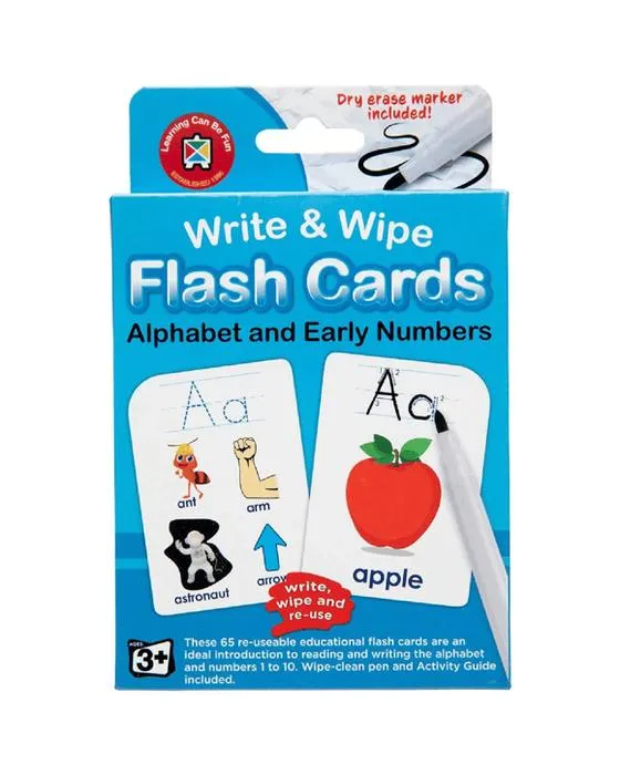 Apprendre peut être amusant Écrire et essuyer les cartes Flash Alphabet