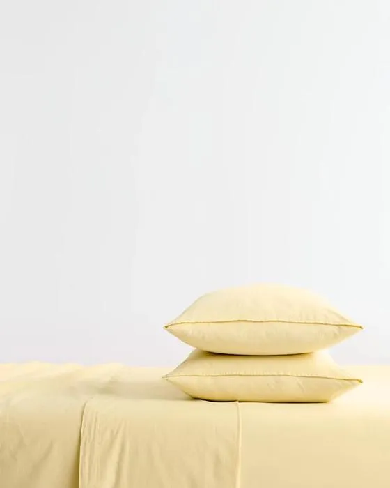 Arlo coton Stonewash - Lit simple - jaune