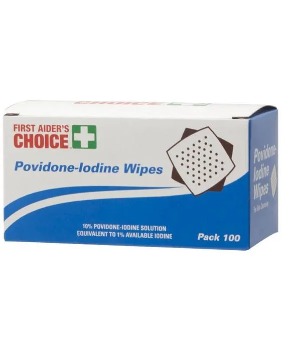 Premiers secours Choix Povidine-Iodine Wipes 100 Pack