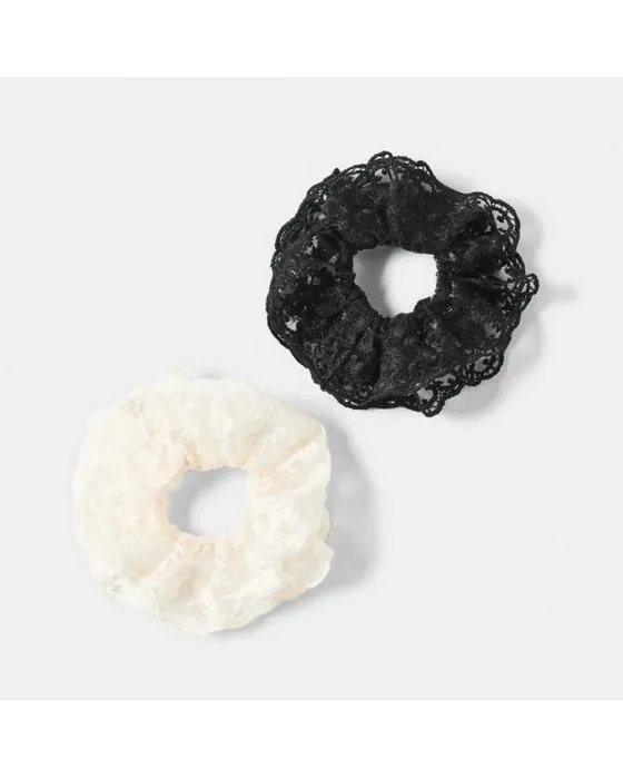 2 Packs de croustilles de poils de dentelle - Blanc et Noir
