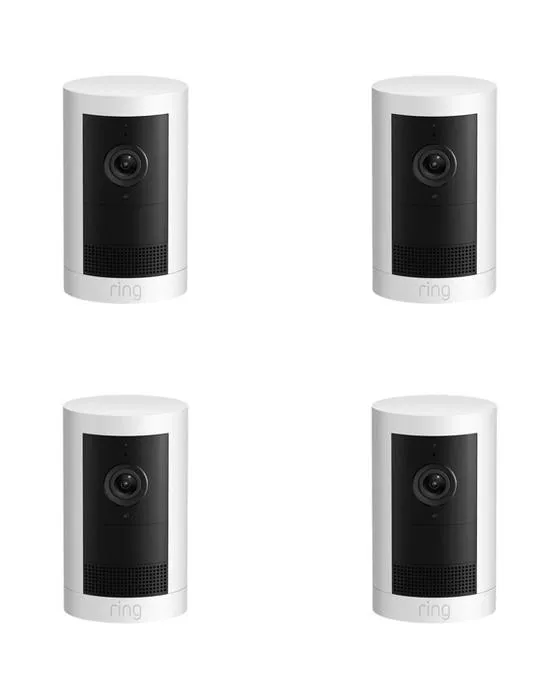 Caméra extérieure anneau Plus blanc 4 Pack