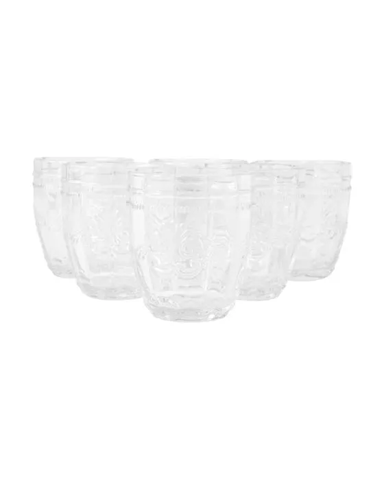 6 verres à tumbler à ornate clair