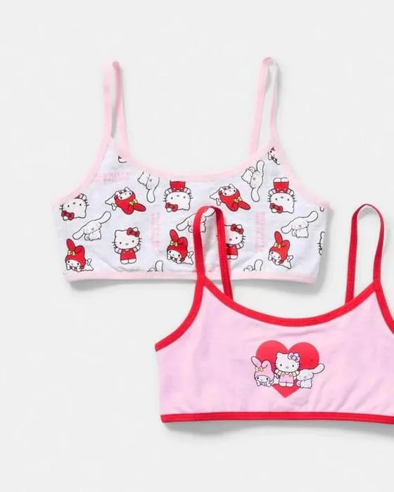 2 Pack Hello Kitty License Crop Top