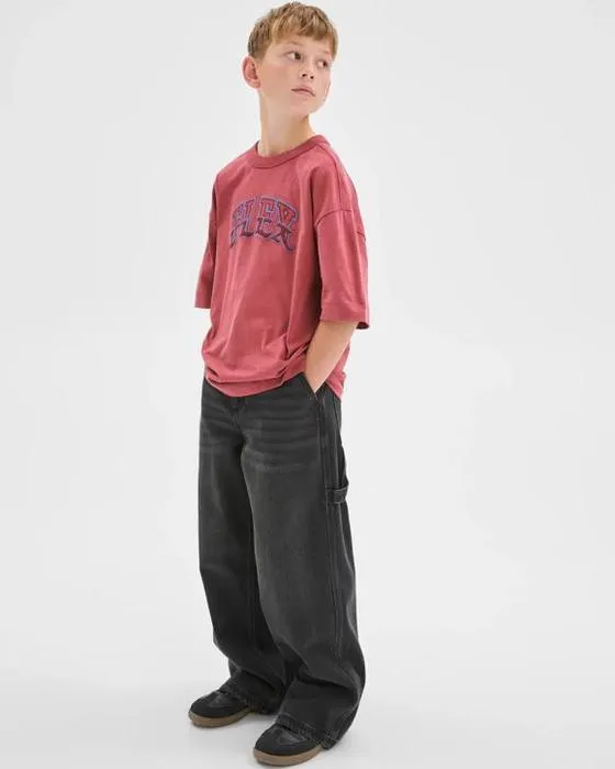 Cible Enfants Australien coton surdimensionné T-shirt brodé