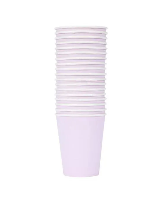 18 Packs de tasses en papier violet