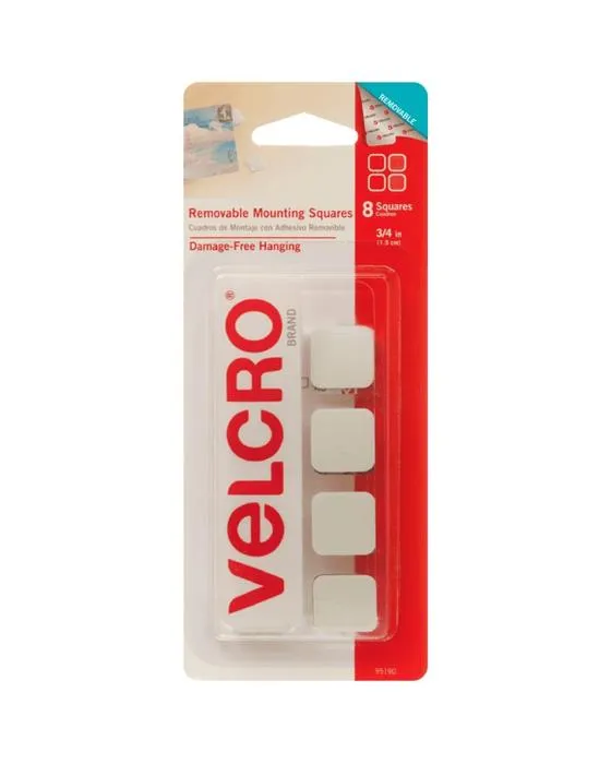VELCRO Carrés amovibles 19mm Blanc 8 Pack