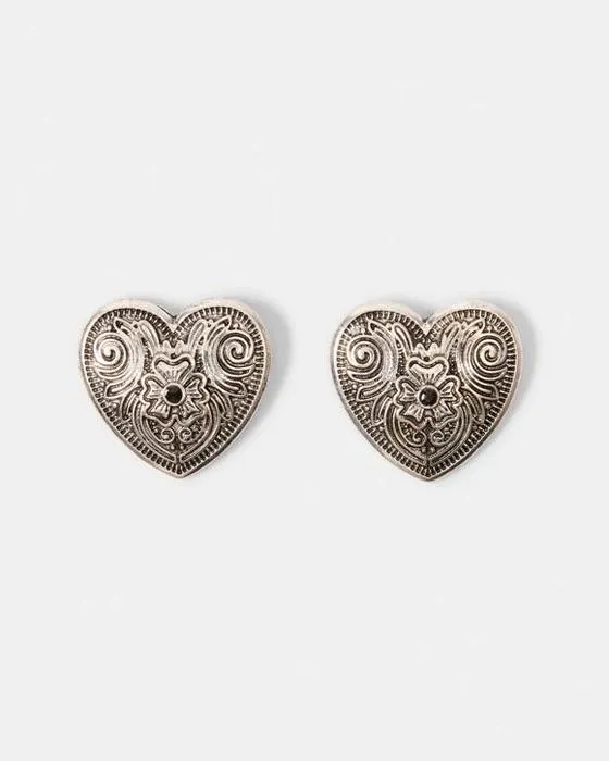 Boucles d'oreilles de Cœur de l'Ouest - Ton argent