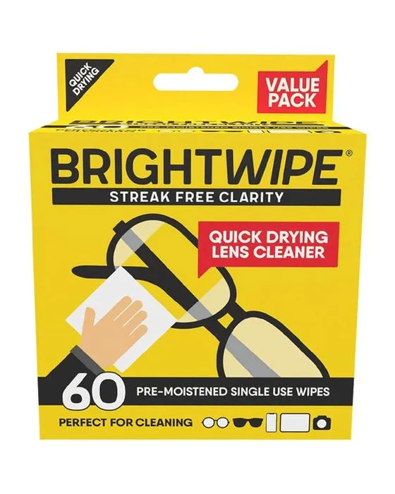 Wipes nettoyants pour lentilles Brightwipe 60 Pack