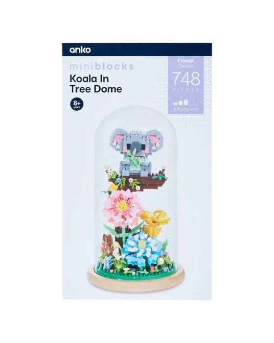 748 pièces Mini blocs série de fleurs: Koala dans le dôme d'arbre