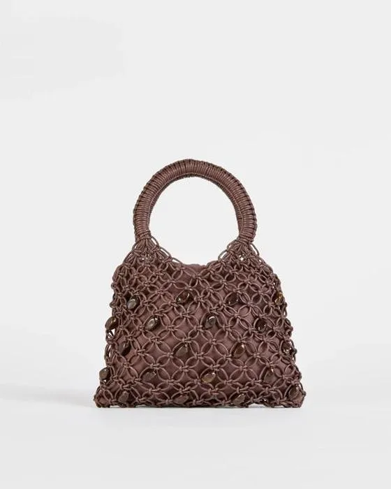 Sac de corps de Macrame à perles de cible