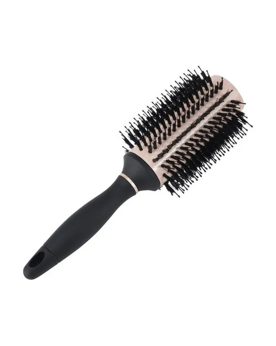 Brosse ronde en aluminium style soins OXX - Grand, noir