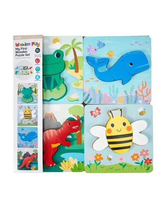4 Pack Mon premier ensemble de puzzle en bois