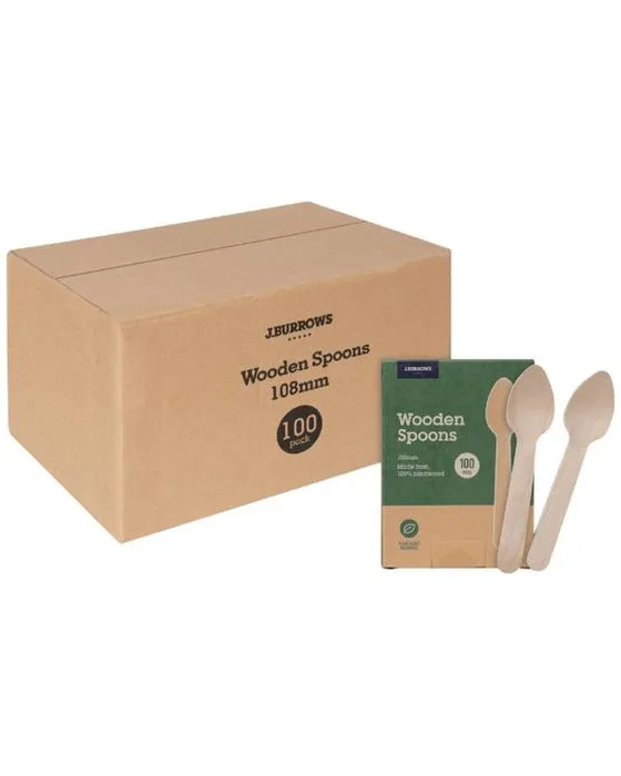 J.Burrows cuillères en bois 108mm 3200 Pack