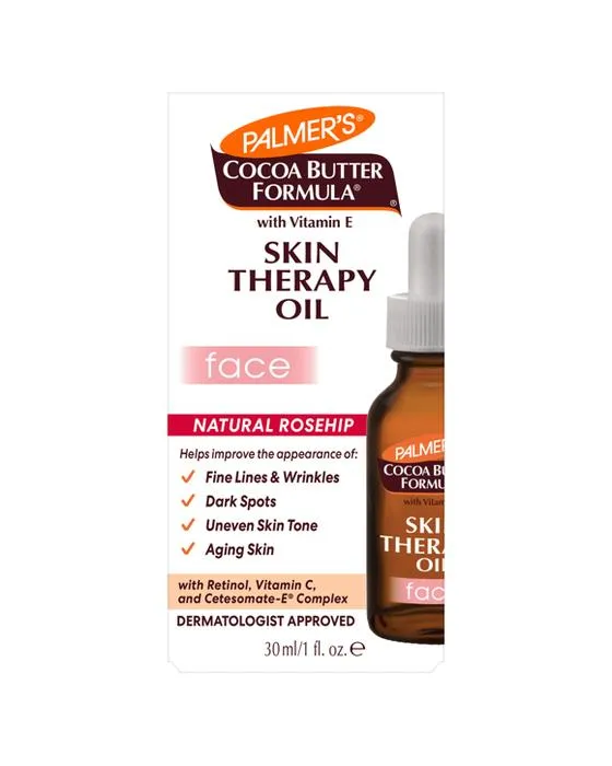 Huile de thérapie de peau de beurre de cacao de Palmer pour visage 30ml - Rétinol, vitamine C, vitamine E, rose-hip naturel et complexe Cetéomate-E