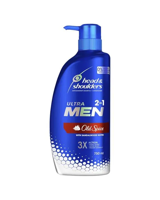 Tête et épaules Ultra Hommes Old Spice 2-en-1 Shampooing anti-pelliculaire et revitalisant 750ml