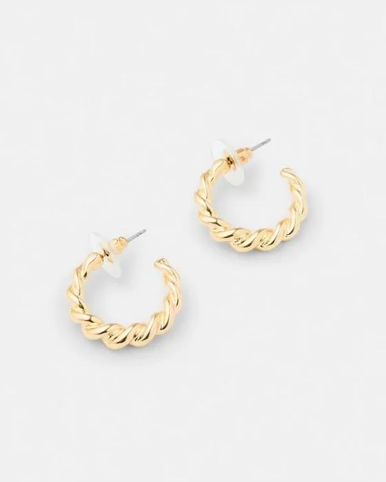 Boucles d'oreilles Twist Hoop - Tone d'or