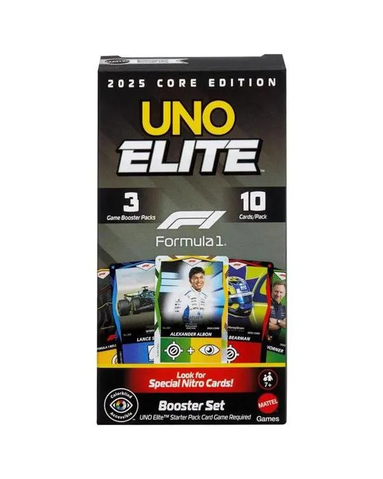 Uno Elite Formule 1 2025 Core Edition Booster Jeu de cartes