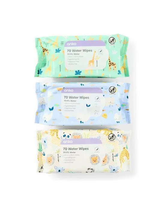 70 Pack Wipes d'eau - Assortiment