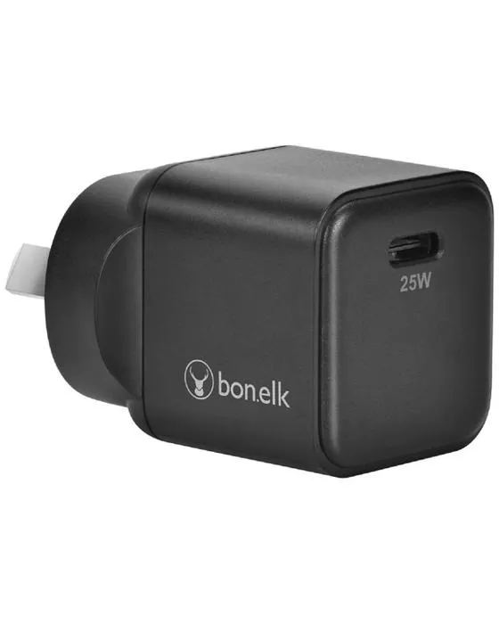 Chargeur mural osseux USB-C 25w et câble noir