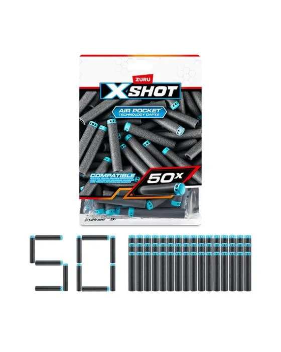 50 pièces Zuru X-Shot Air Pocket Technologie fléchettes de recharge