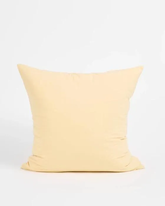 Oreiller européen en coton Arlo - Taille unique - Jaune