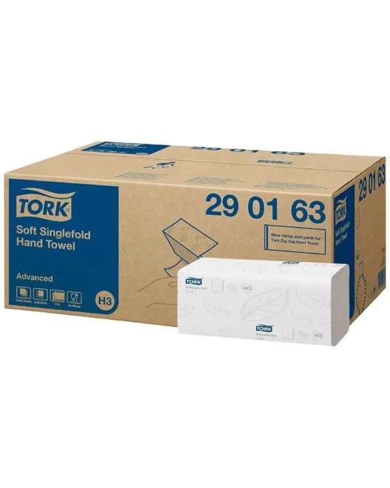 Tork H3 Serviettes à main à un seul pli 2 Ply 15 x 250 feuilles