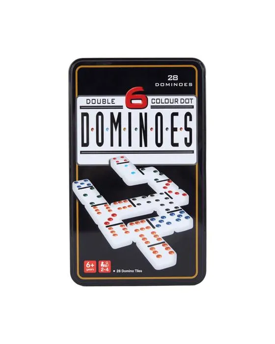 28 pièce Double 6 Couleur Dot Dominoes Jeu