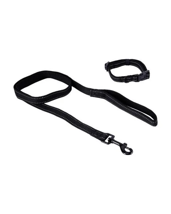 Collier réfléchissant noir et ensemble de plomb - Petit