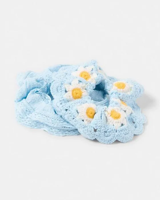 2 Pack Crochet cheveux scrunchies - Bleu