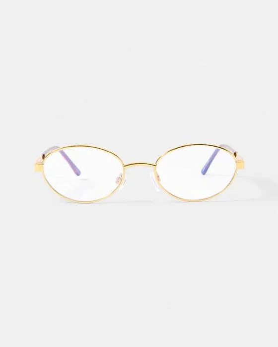 Verres de lumière bleu ovale en métal