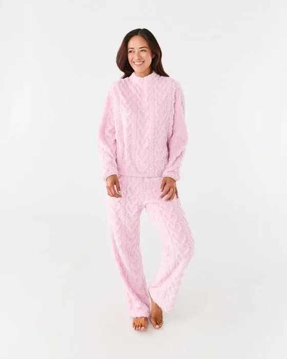 Trimestre fermeture éclair manches longues et pantalons ensemble Pyjama