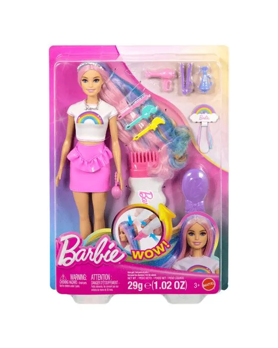 Barbie Rainbow Poupée à cheveux brillants avec cheveux et accessoires extra-longs