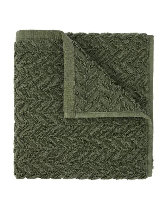 Serviette en coton Chevron - Olive