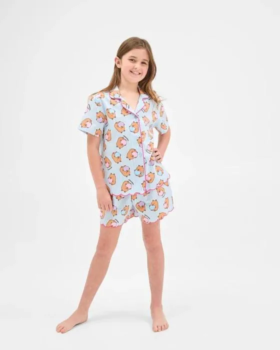 Capyfun Australien Coton Filles plus âgées Ensemble de Pyjama tissé