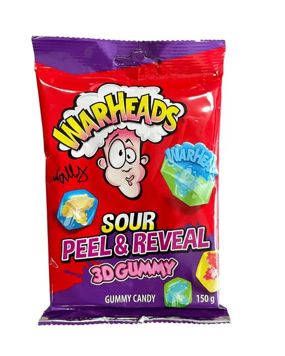 Têtes de guerre Sour Peel & Reveal 3D Gummy Candy 150g