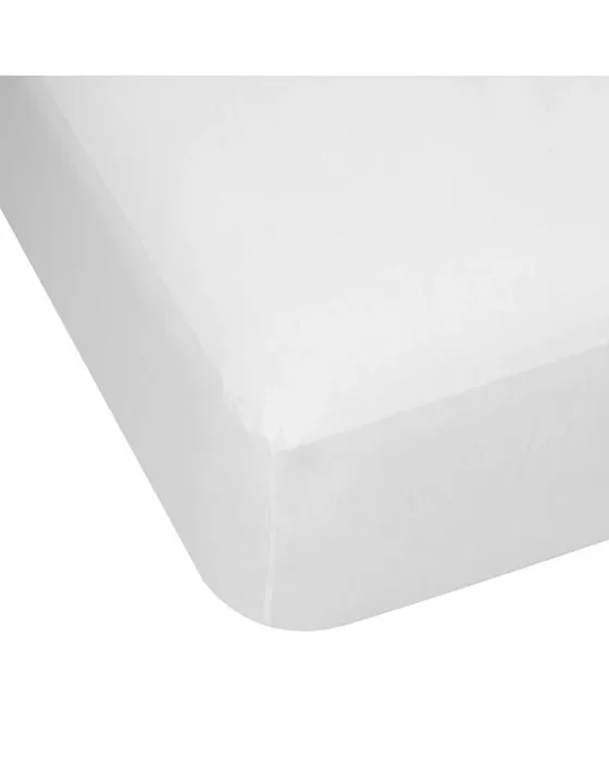 250 Fil Count coton riche feuille ajustée - lit double, blanc