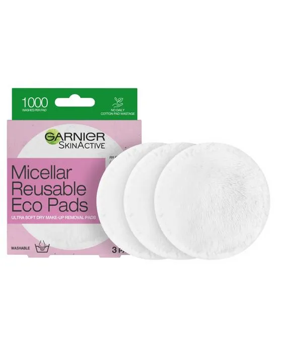 3 Pack Garnier SkinActive Micellar Reutilisable Eco Pads