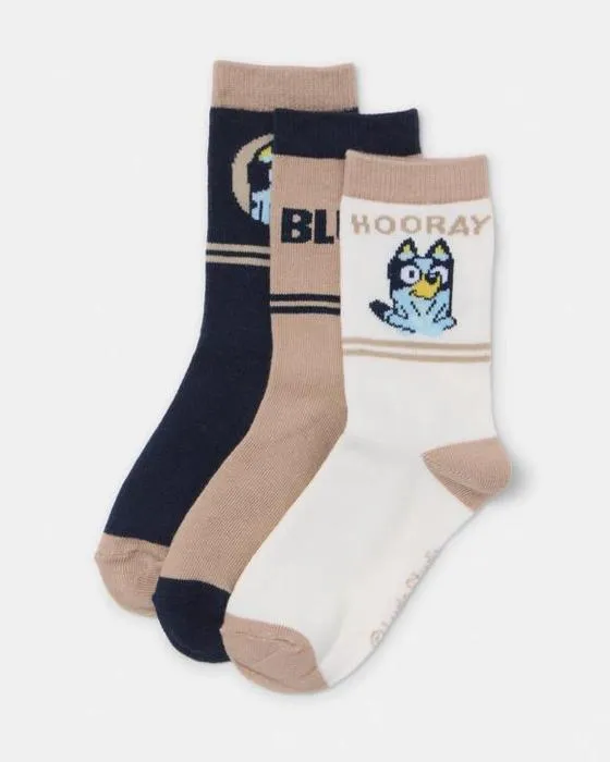 Chaussettes d'équipage de licence bleues 3 Pack