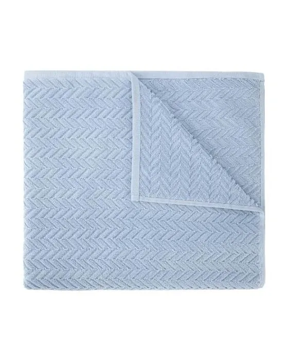 Feuille de bain en coton Chevron - Bleu