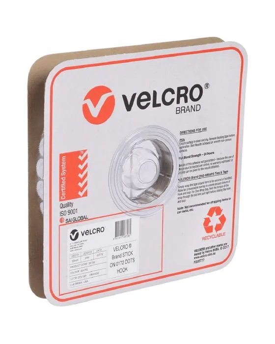 VELCRO Marque Crochet seulement points 22mm blanc 900 Pack
